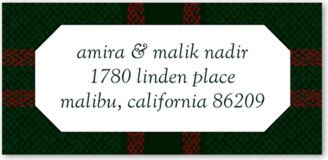 Address Labels: Plaid Elegance Address Label, Green, Address Label, Matte