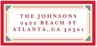 Address Labels: Four Little Pines Address Label, Red, Address Label, Matte