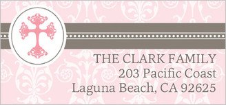 Address Labels: Elegant Cross Girl Address Label, Pink, Matte