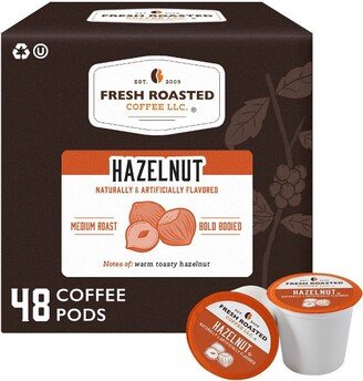 Fresh Roasted Coffee - Hazelnut Flavored Medium Roast Single Serve Pods - 48CT