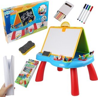 Blue Block Factory Activity Easel With Dry Erase Board