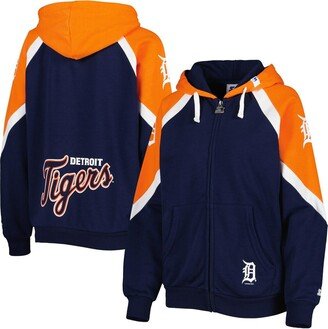 Women's Starter Navy, Orange Detroit Tigers Hail Mary Full-Zip Hoodie - Navy, Orange