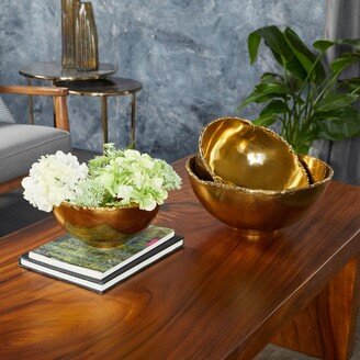Studio 350 Gold Aluminum Modern Decorative Bowl