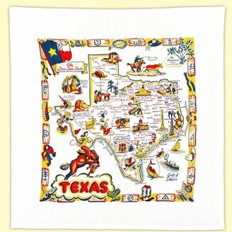 Red And White Kitchen Company Decorative Towel Texas State Map 100% Cotton Souvenir