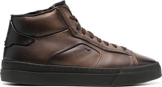Brushed-Finish High-Top Sneakers