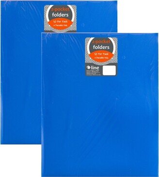 C-Line® Two-Pocket Heavyweight Poly Portfolio Folder, Primary Colors, 10 Per Pack, 2 Packs