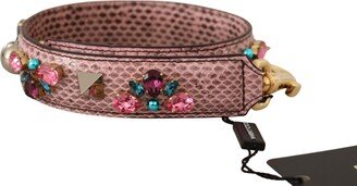 Pink Crystals Leather Bag Accessory Shoulder Women's Strap