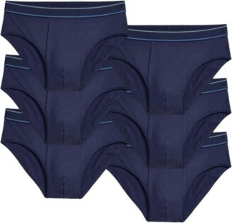 Men's Cotton Modal Blend Brief Underwear 6-Pack - Navy - Large