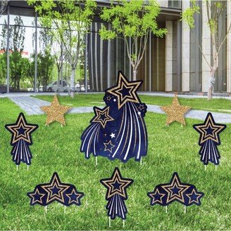 Big Dot Of Happiness Starry Skies - Outdoor Lawn Decorations - Gold Celestial Party Yard Signs - 8 Ct