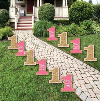 Big Dot Of Happiness 1st Birthday Girl - Fun to be One Lawn Decor - Outdoor Party Yard Decor - 10 Pc