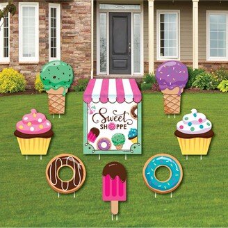 Big Dot Of Happiness Sweet Shoppe - Lawn Decor - Birthday or Baby Shower Yard Signs - Set of 8