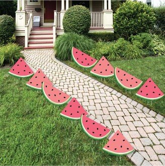 Big Dot Of Happiness Sweet Watermelon - Lawn Decor - Outdoor Fruit Party Yard Decor - 10 Piece