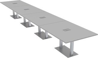 Skutchi Designs, Inc. 22 Person Rectangular Modular Boardroom Table Metal Bases Power Units
