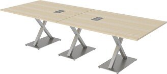 Skutchi Designs, Inc. 10X4 Modular Rectangular Conference Table With X Bases Power Modules