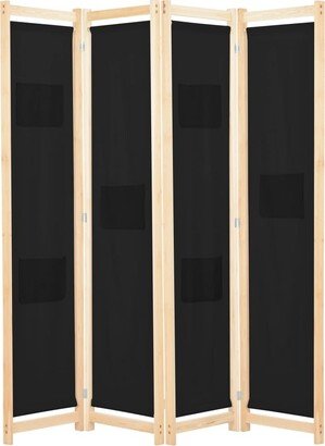 4-Panel Room Divider Black 62.9