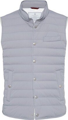 Nylon sleeveless puffer jacket