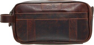 Mancini Men's Buffalo Dual Top Zipper Toiletry Bag