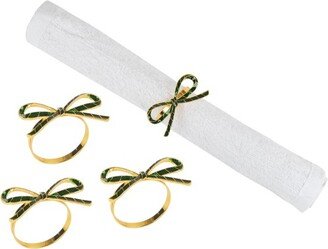 Green Ribbon Napkin Ring S/4