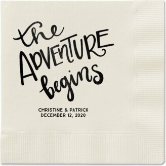 Wedding Napkins: Remarkable Adventure Napkins, Black, Ecru