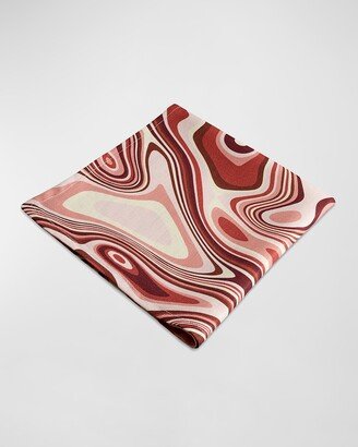 Waves Pink Linen Sateen Napkins, Set of 4