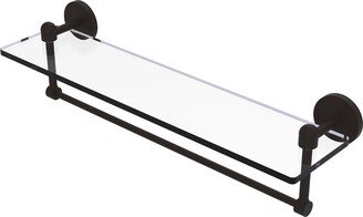 Tango 22 Inch Glass Vanity Shelf with Integrated Towel Bar