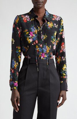 Floral Print Silk Crêpe de Chine Blouse