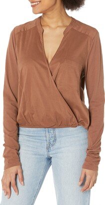 Women's Long Sleeve Paige Surplice Blouse Shirt