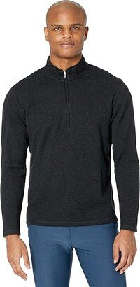 3-Stripes 1/4 Zip Pullover (Black Melange) Men's Clothing