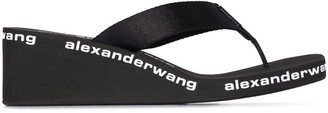 Logo-Print Wedge Flip Flops