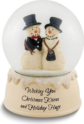 Curata Elanze Designs Snowman Couple Resin Snow Globe