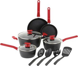 GoodCook ProEase Nonstick 12pc Cookware Set Red