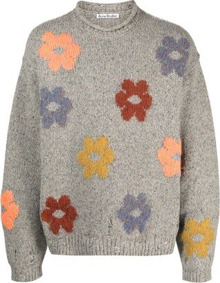 Floral-Detailing Jumper