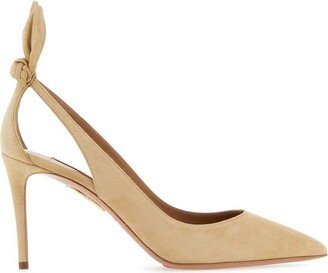 Deneuve Pointed-Toe Bow-Tie Pumps