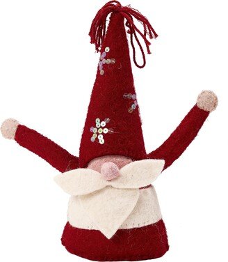 Handmade Christmas Gnome Tree Topper in Hand Felted Wool 10