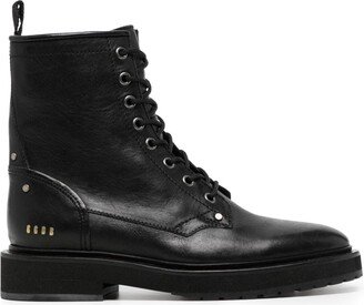 Lace-Up Leather Combat Boots-AC