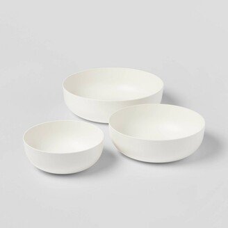 3pc Plastic Nesting Serving Bowls White - Made By Design™