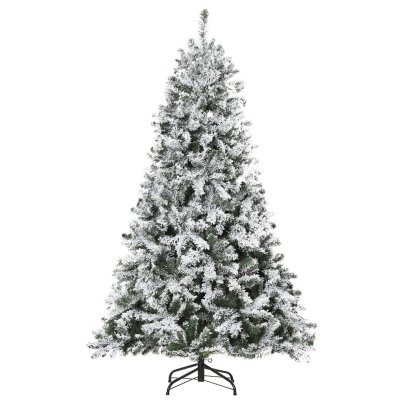 6ft Tall Pre-Lit Snow-Flocked Artificial Christmas Tree with Realistic Branches, 250 Warm White LED Lights and 928 Tips