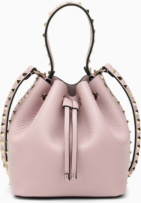 Rockstud water lilac leather bucket bag