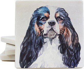 I Love My Cavalier King Charles Spaniel Marble Coaster For Drinks 4-Pack