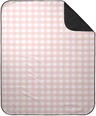 Picnic Blankets: Cross Hatch Plaid Picnic Blanket, Pink