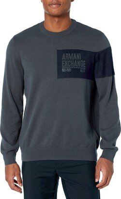 A|X Armani Exchange Men's Side Sleeve Contrast Logo Sweater