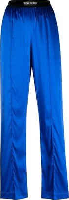 Silk Straight-Leg Trousers