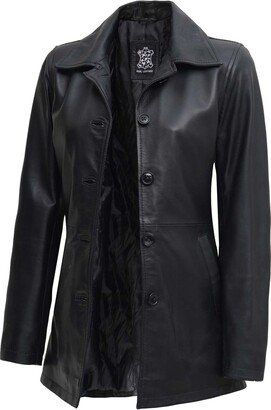 Blingsoul Womens Black Leather Trench Coat | [1314357] Super Black