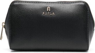 medium Camelia leather make up bag-AA