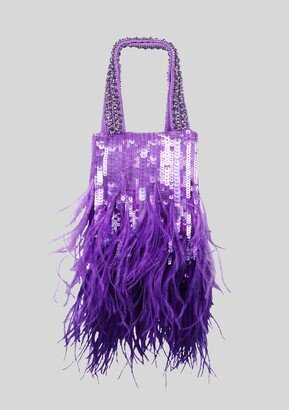 Avery Sequin Feather Bag-AA