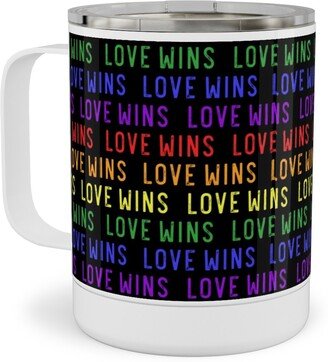 Travel Mugs: Love Wins Rainbow Stainless Steel Mug, 10Oz, Multicolor