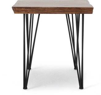 Chana Industrial Faux Live Edge Square Dining Table