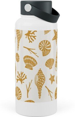 Photo Water Bottles: Seashells - Gold Stainless Steel Wide Mouth Water Bottle, 30Oz, Wide Mouth, Yellow