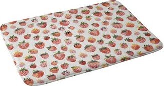 Ninola Design Strawberries Countryside Summer Bath Mat Red