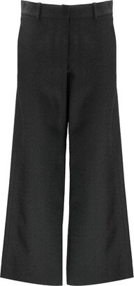 Logo Embroidered Wide-Leg Pants-AA